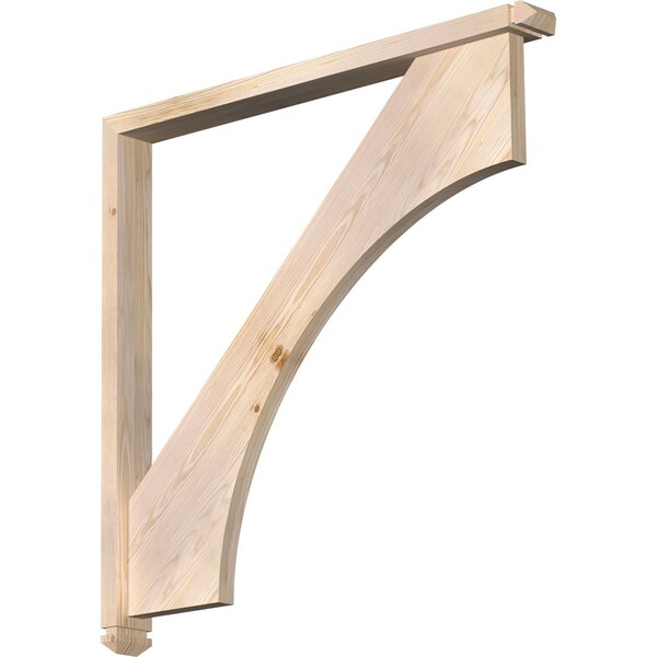 Ekena Millwork Westlake Arts and Crafts Smooth Bracket w/ Offset Brace, Douglas Fir, 3 1/2"W x 38"D x 38"H BKT0402X38X38WTL03SDF - main
